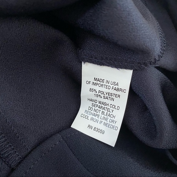 Drew Hannah Navy Ruffle Mock Neck Keyhole Blouse - Picture 7 of 16